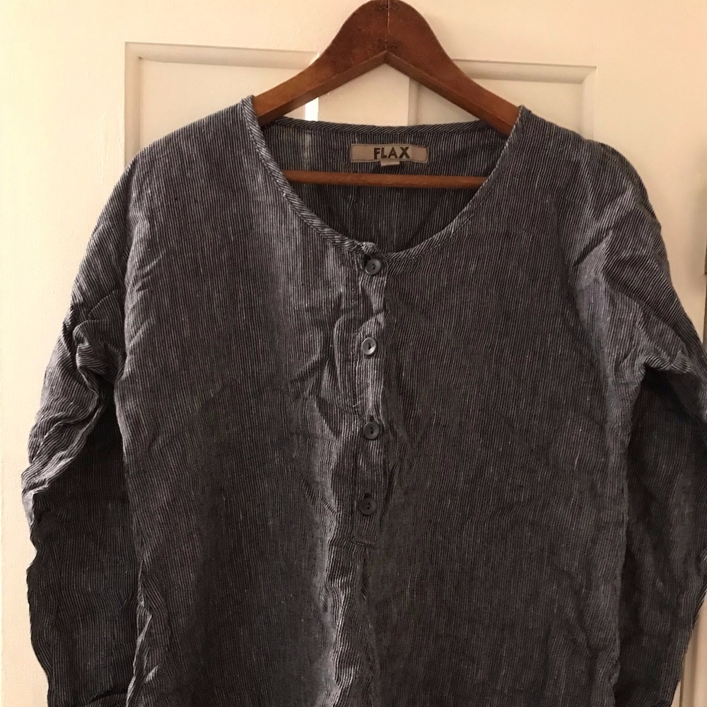 Flax Navy and white striped henley size S/petit